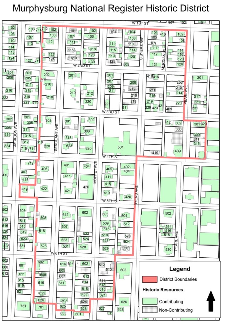Murphysburg Historic District map