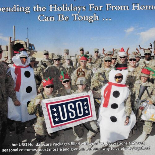 USO Christmas gathering of soldiers